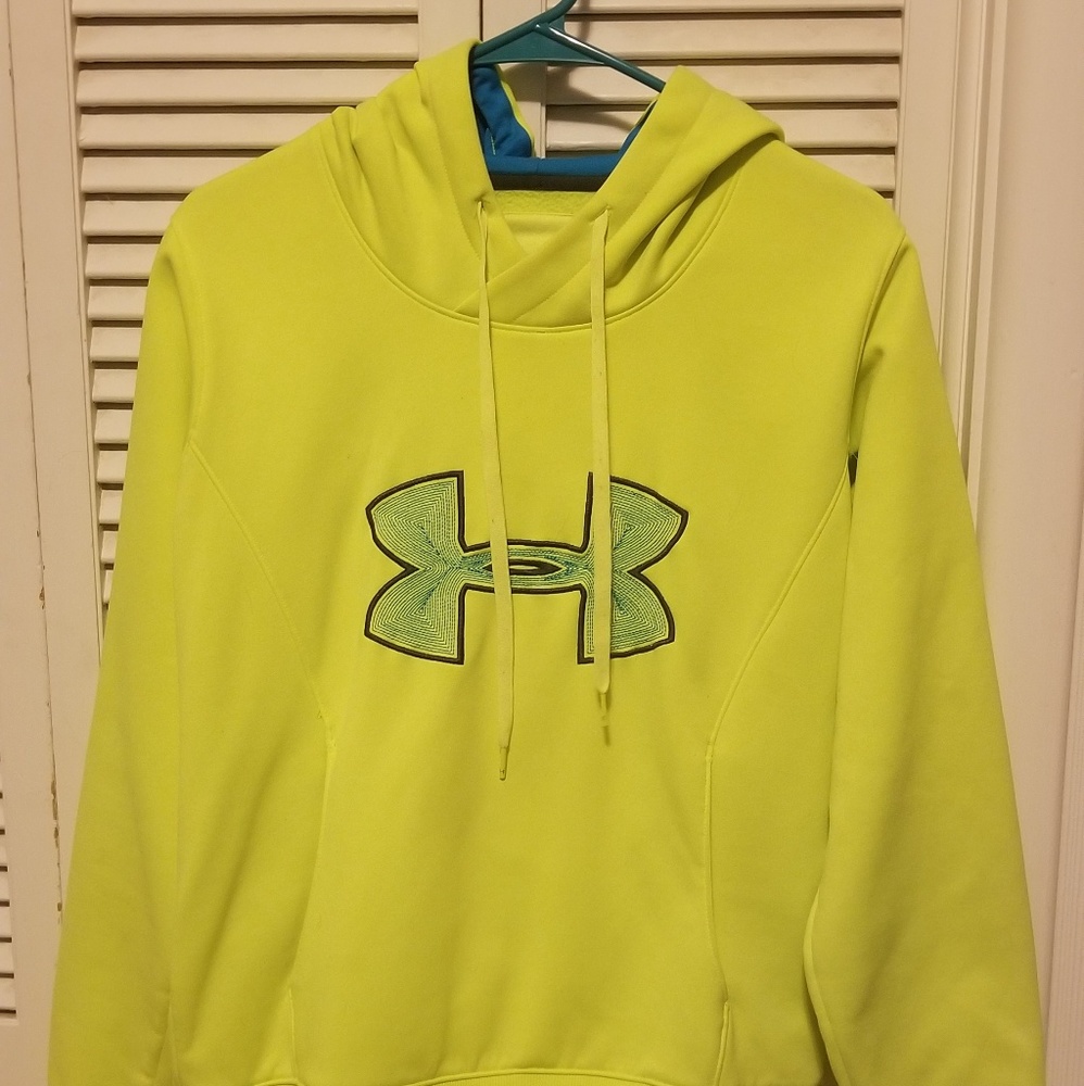 Neon green under armour sweatshirt